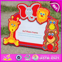 2015 Colorful Kid Wooden Picture Frame, Cheap Wholesale Wooden Picture Frame, Wooden Wall Hanging Decorative Picture Frame W09A039
